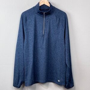 VRST Quarter Zip Pullover Long Sleeve Athletic Top‎ Size L Heathered Blue Golf